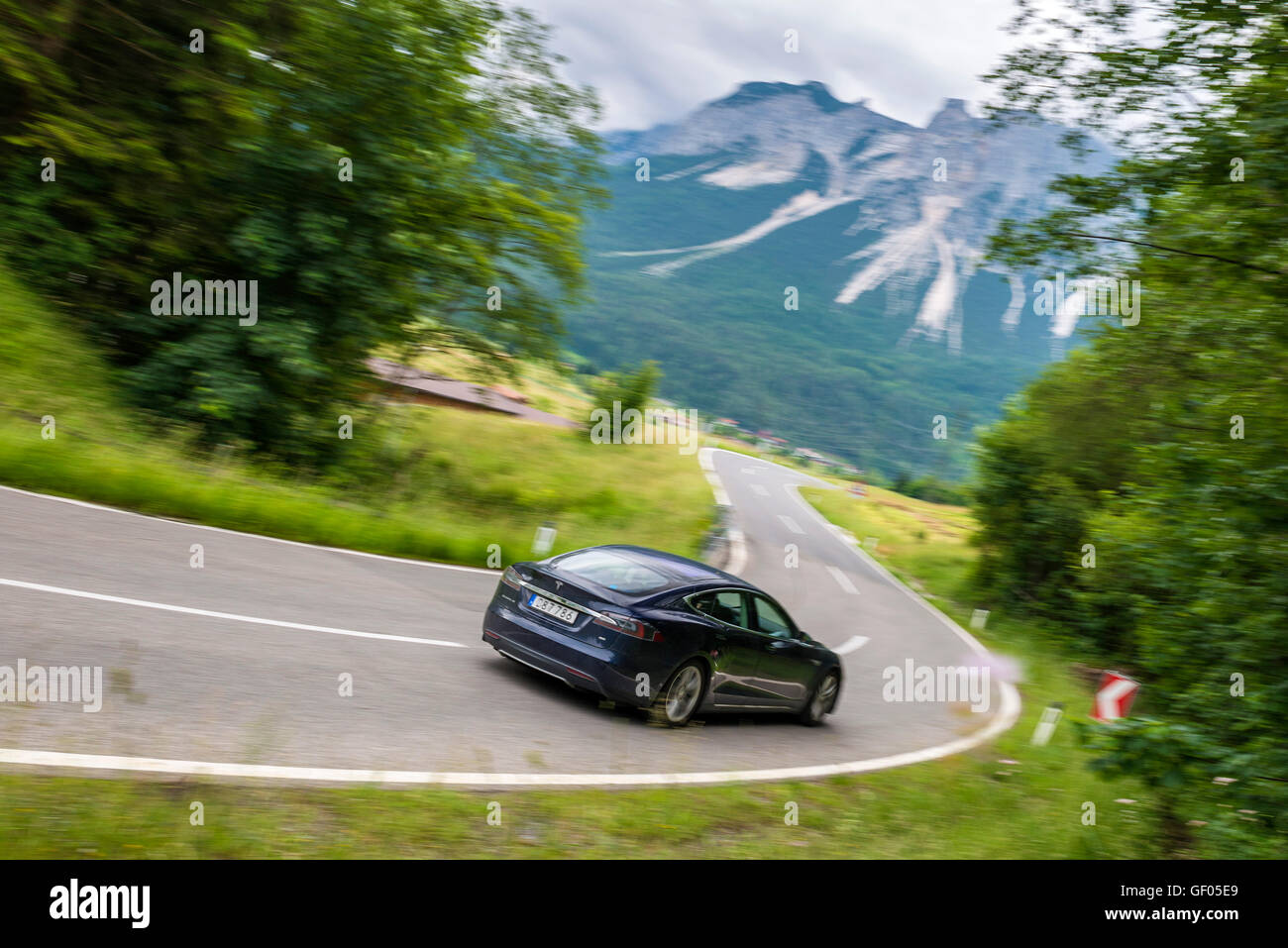 Tesla S - Tirolo, Austria Foto Stock