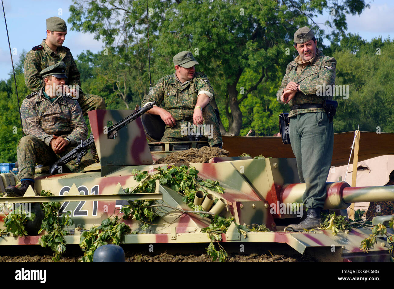 Re-enactors presso la vittoria mostra, Cosby Leicestershire Foto Stock