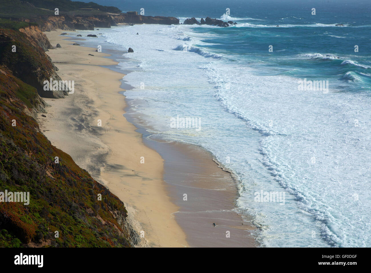 Garrapata Beach, Garrapata State Park, Big Sur Coast Highway Scenic Byway, California Foto Stock