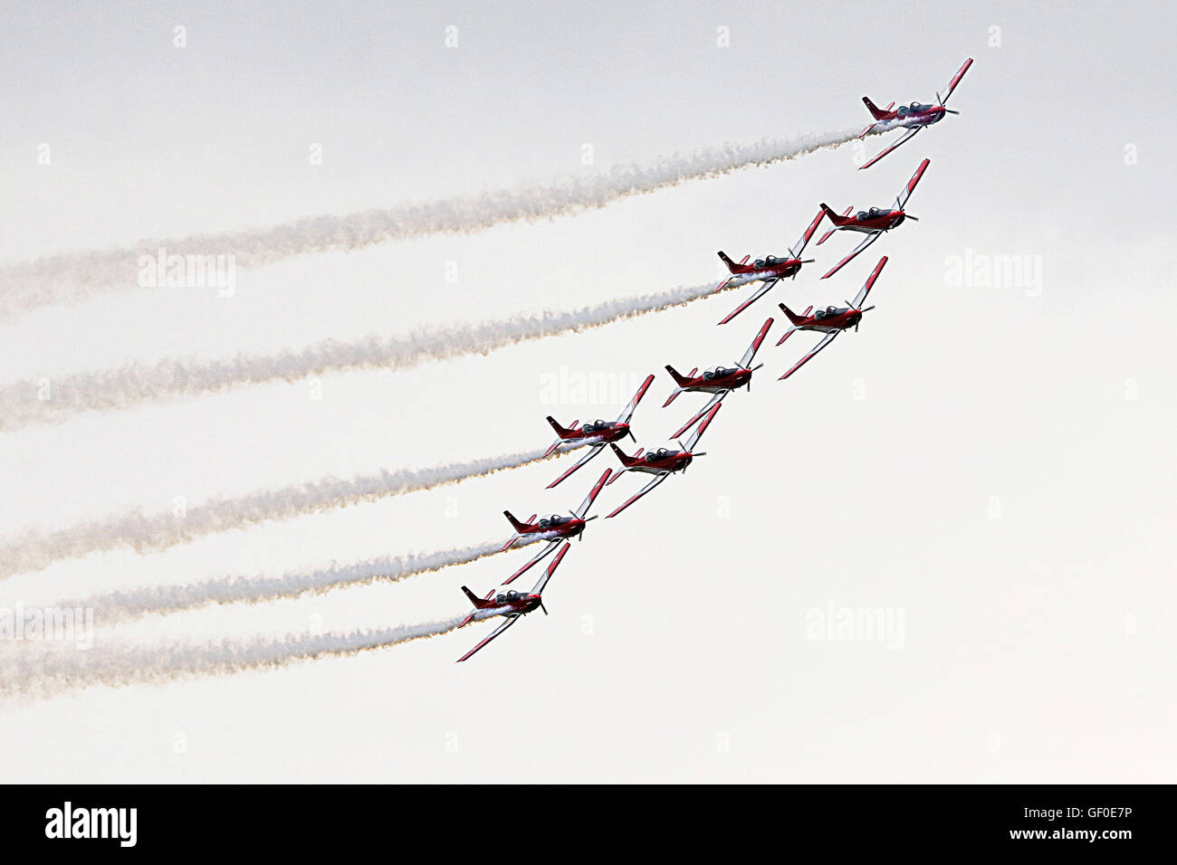 Flying display.swiss PC-7 Aerobatic Team. Regno Unito Airshows. Foto Stock