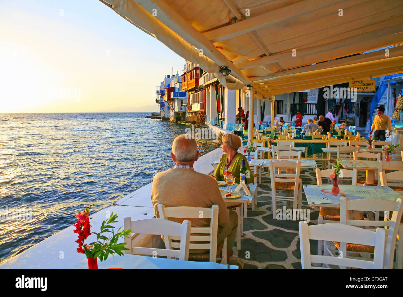 In un momento di relax a Mykonos ,Cicladi, Grecia Foto Stock