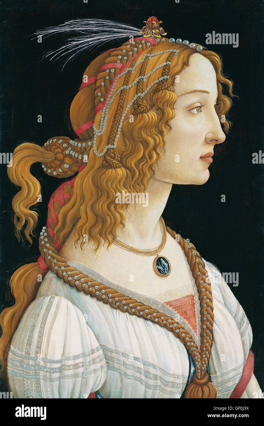 Sandro Botticelli - Ritratto idealizzato di una signora (ritratto di Simonetta Vespucci come Ninfa) Foto Stock