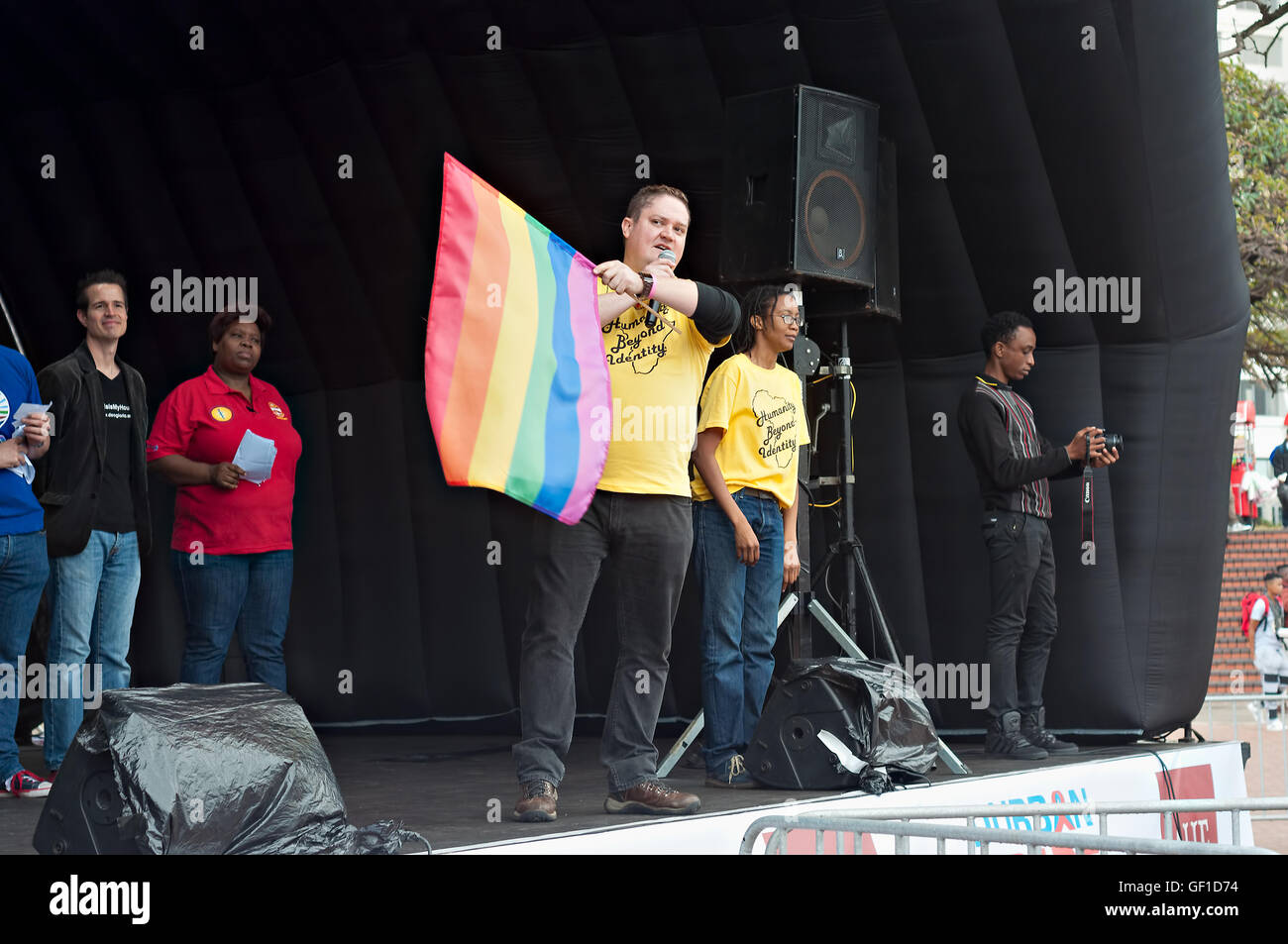 DURBAN, Sud Africa - Luglio 23, 2016: Gay Pride celebrazione e sfilata a North Beach Foto Stock