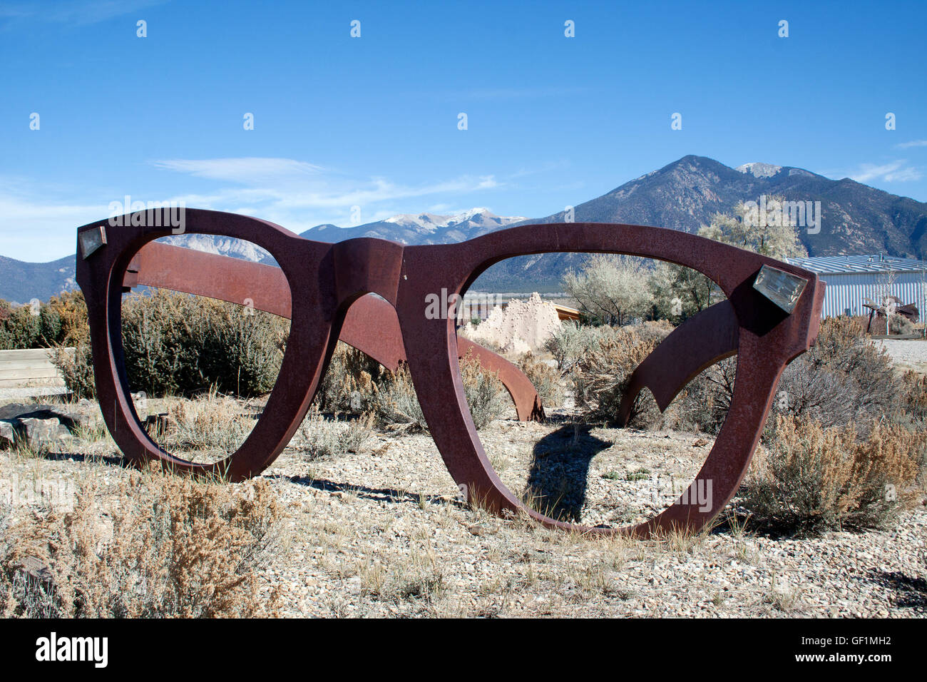 Occhiali gigante scultura di Taos New Mexico Foto Stock