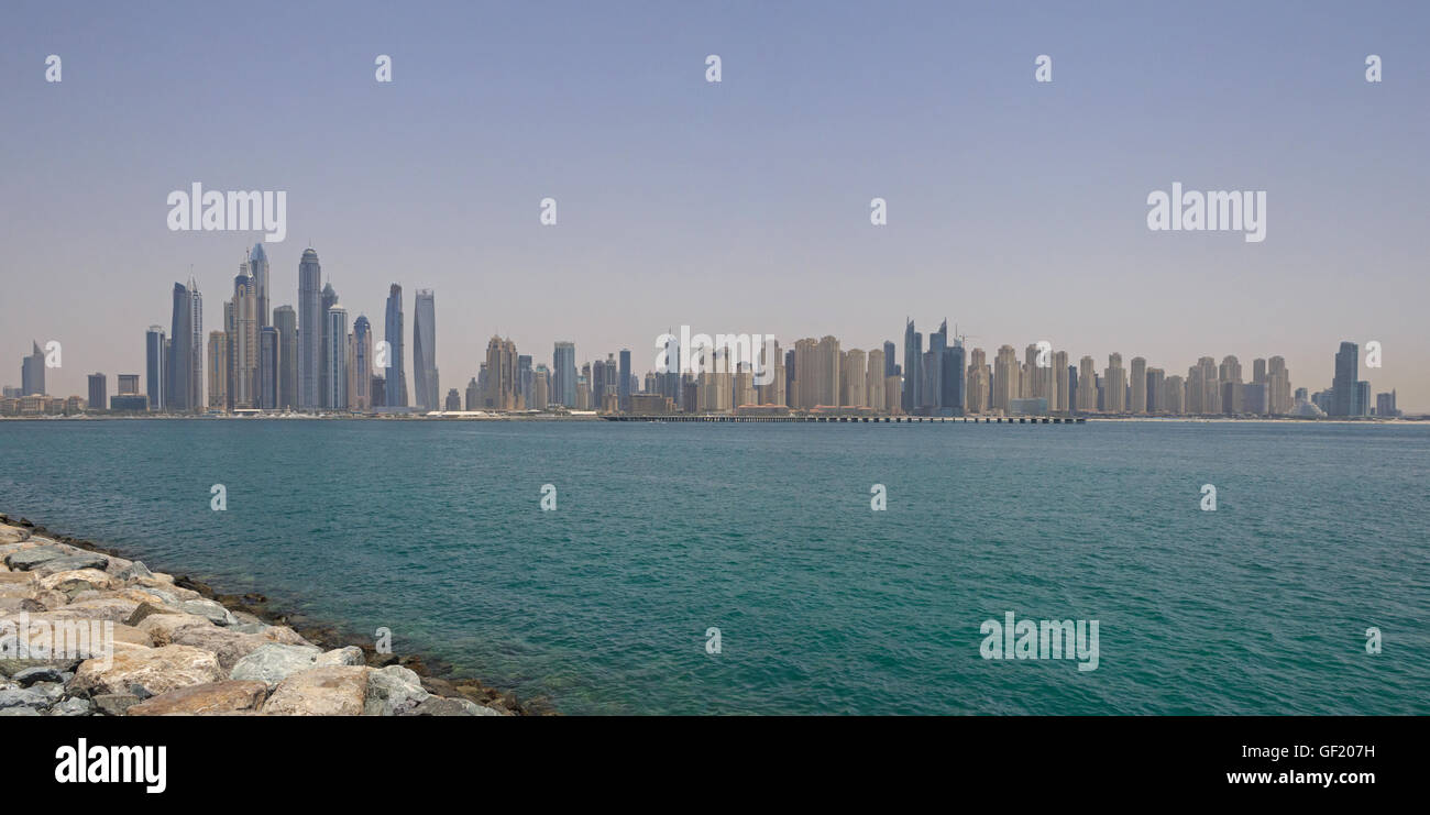 Cityscape di Dubai Marina District Foto Stock