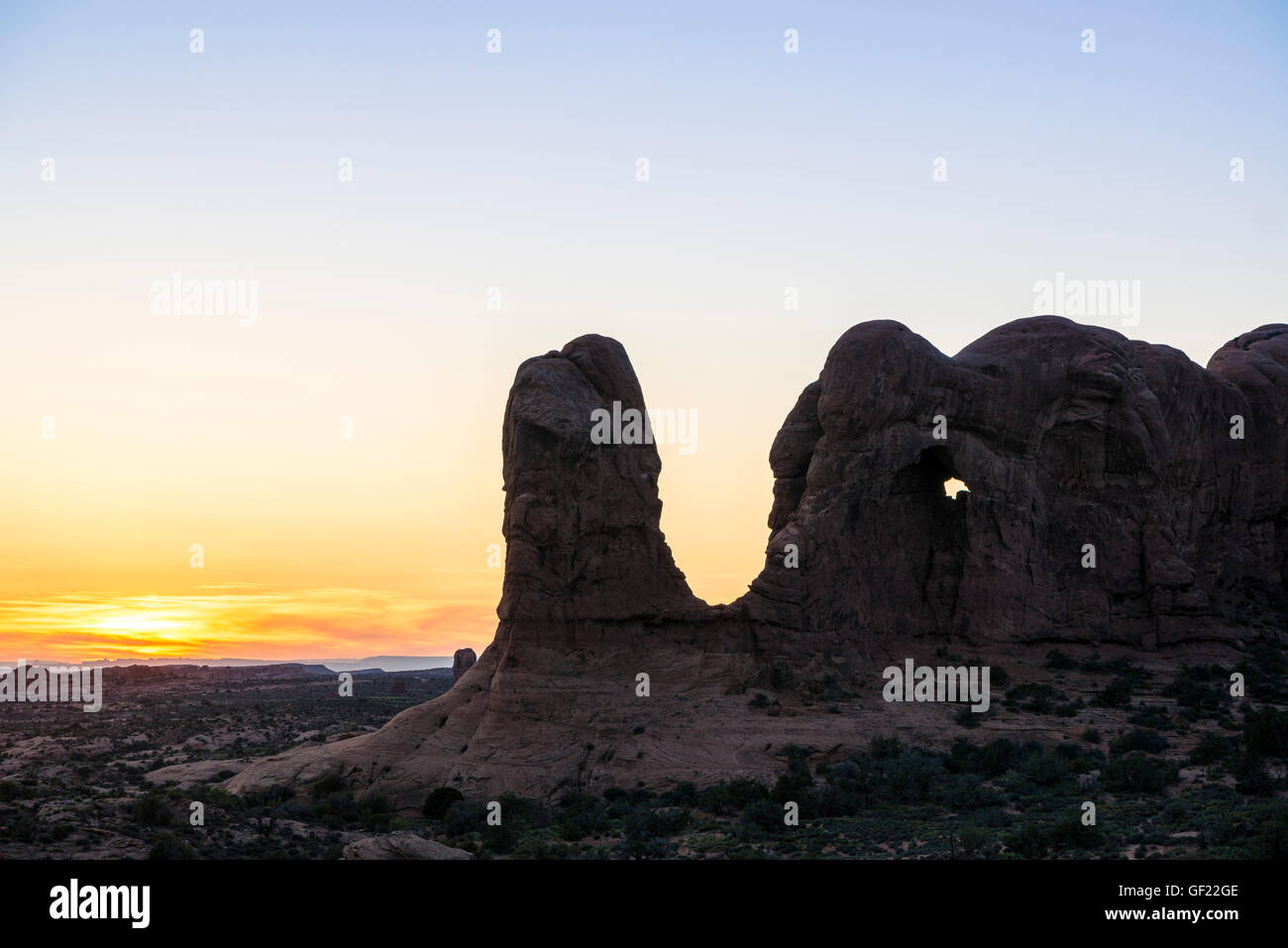 La sezione di Windows, il Parco Nazionale di Arches, Utah, Stati Uniti d'America Foto Stock