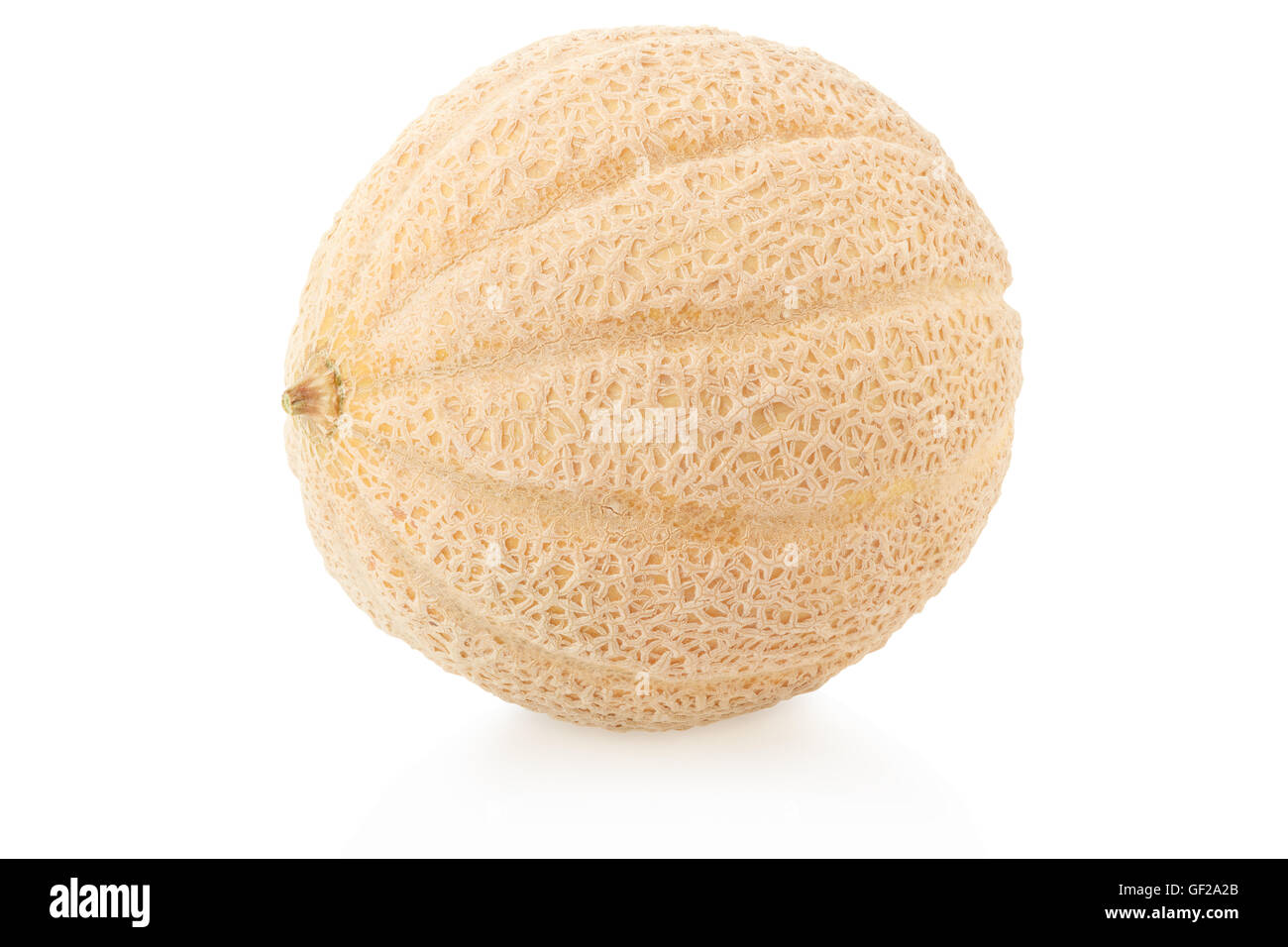 Il melone Cantalupo su bianco, tracciato di ritaglio Foto Stock