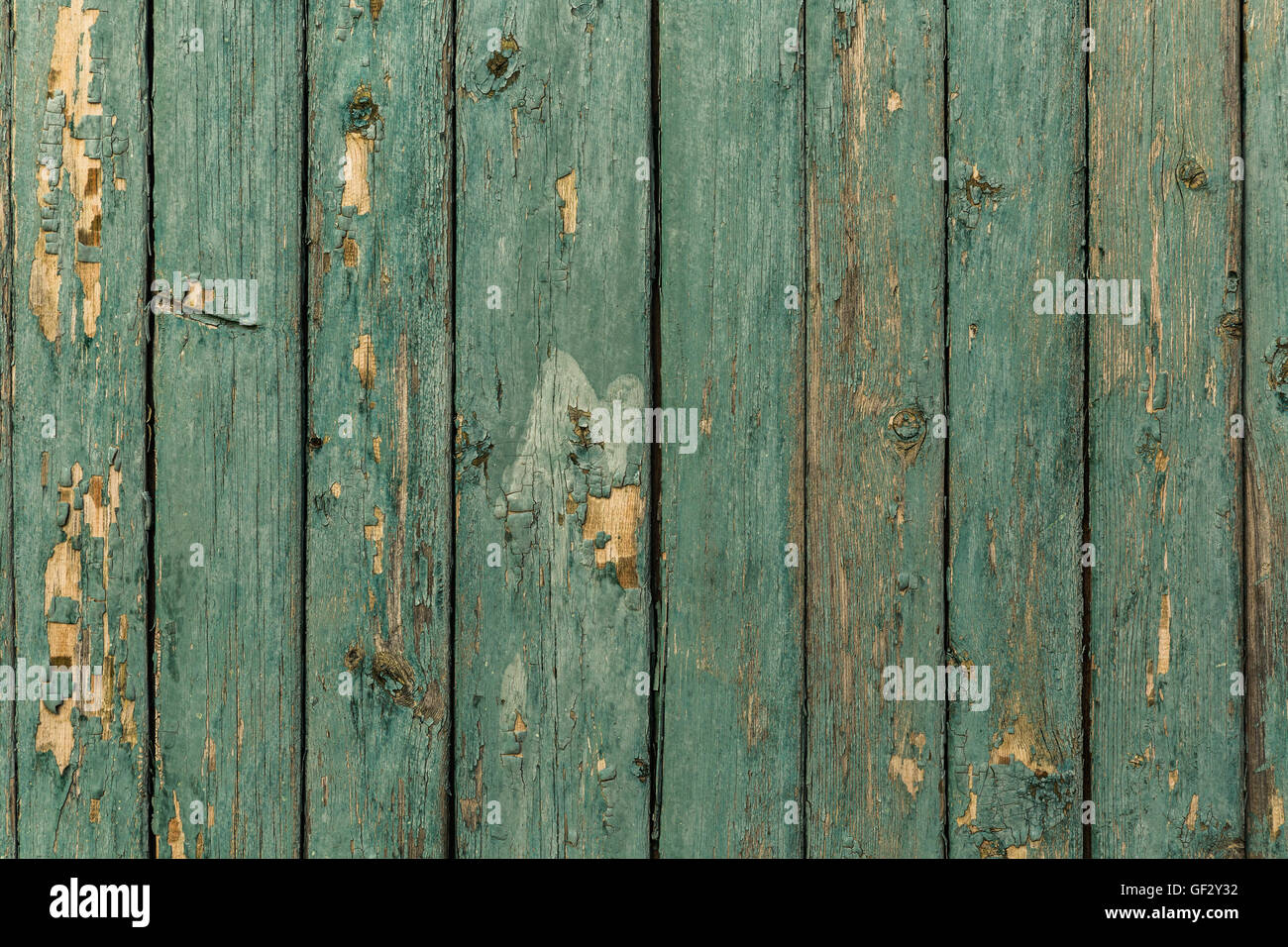 Il legno vecchio texture con peeling vernice verde Foto Stock