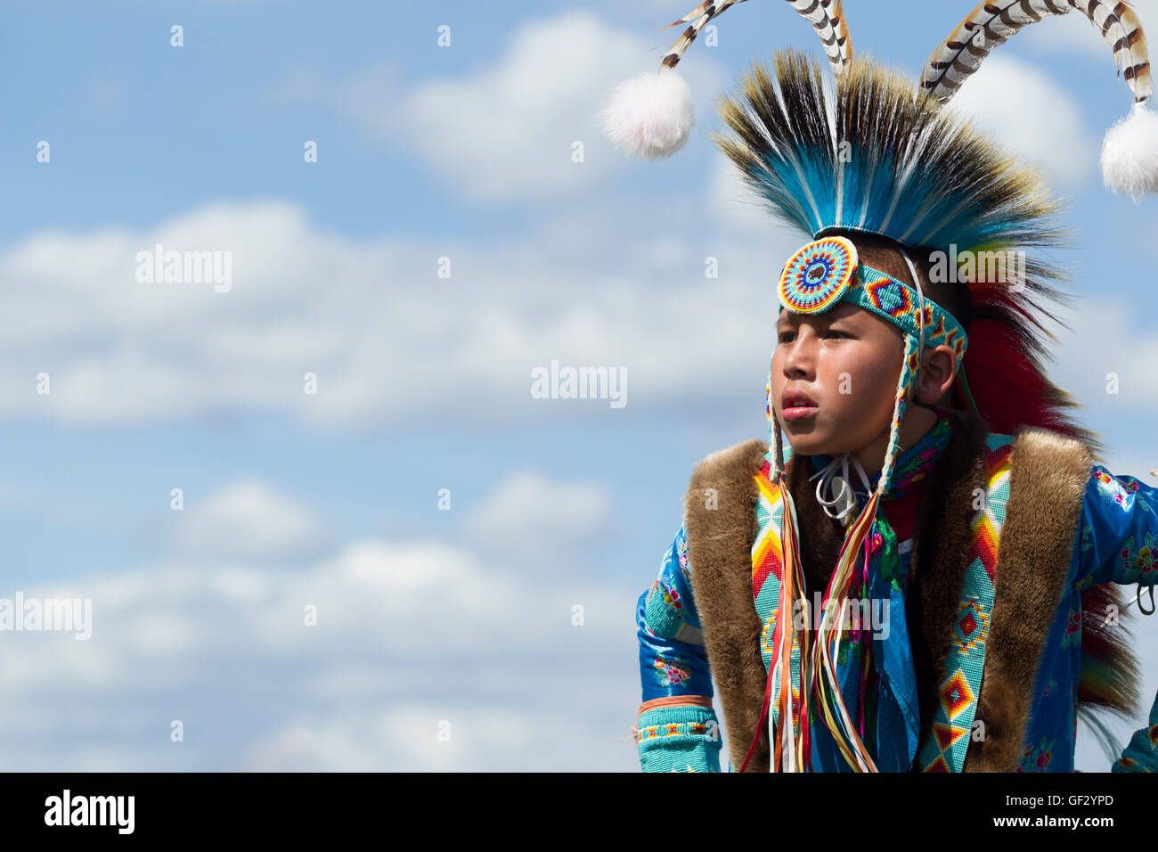 Nativo americano della gioventù. Foto Stock