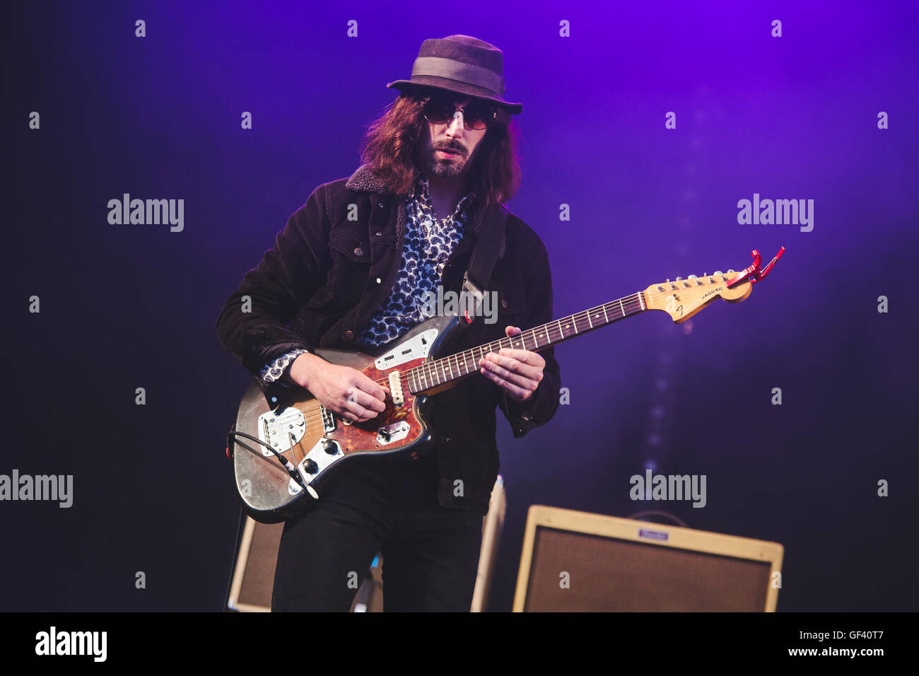 Matlock, Derbyshire, Regno Unito. 28 Luglio, 2016. James Skelly, Paul DUFFY, Nick Power, Ian Skelly e Paolo Molloy del corallo esibirsi al Festival YNOT, Matlock, 2016 Credit: Myles Wright/ZUMA filo/Alamy Live News Foto Stock