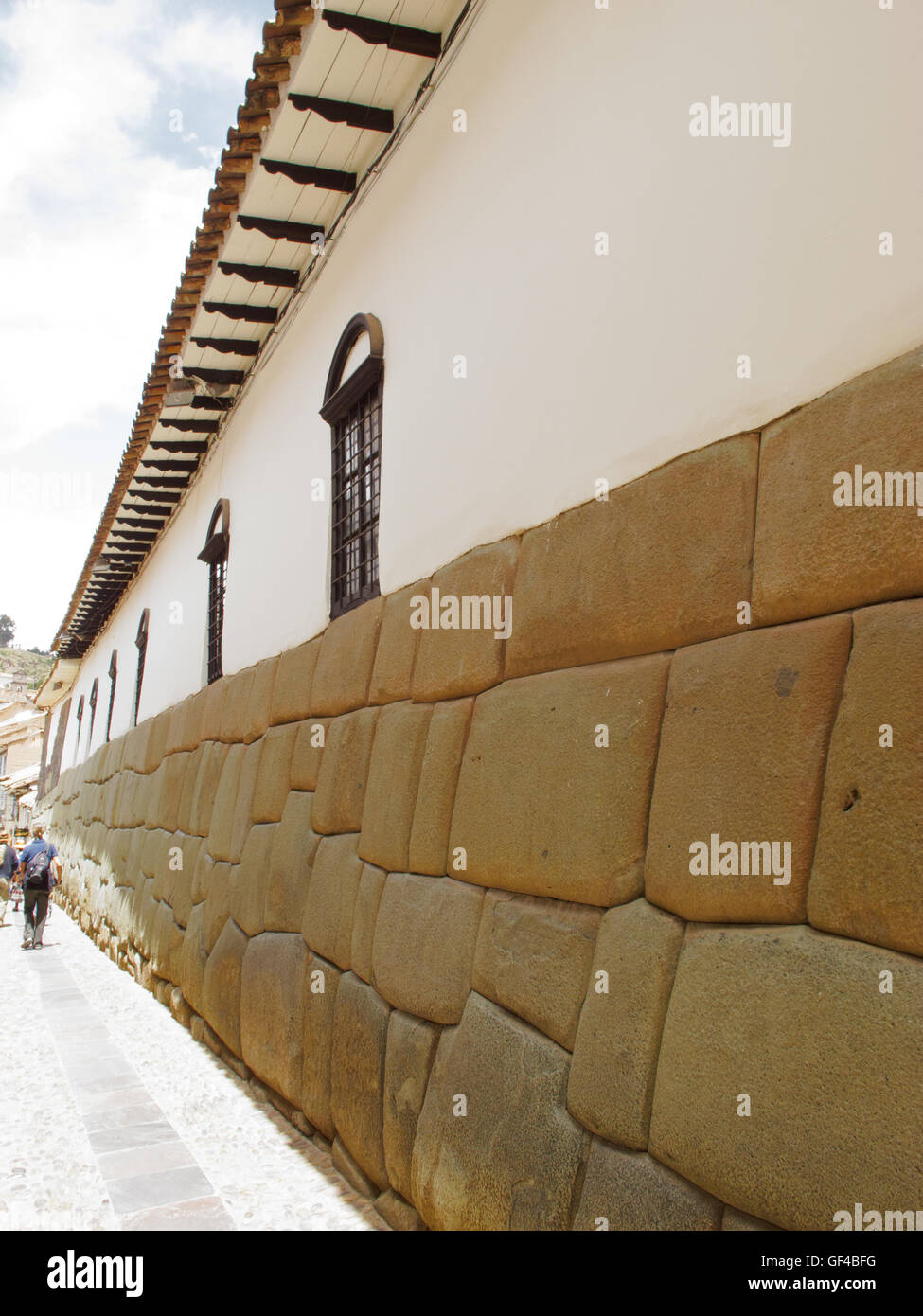 Il famoso muro di pietra alley di Cuzco Foto Stock