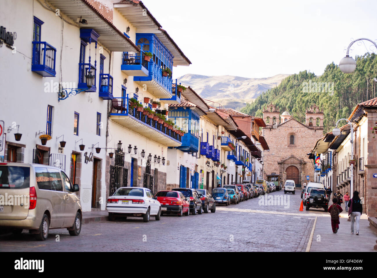 Belle case a schiera a Cuzco Foto Stock