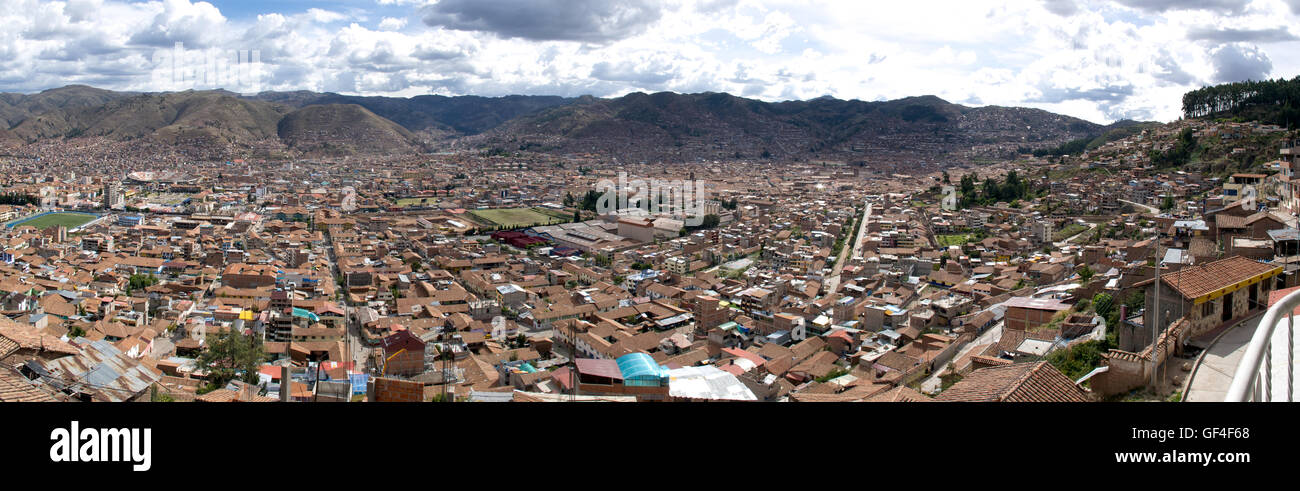 Vista panoramica della città di Cuzco Foto Stock