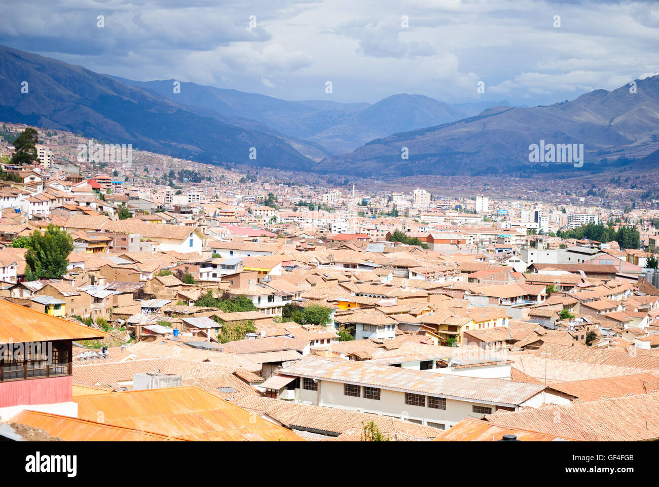 La valle di Cusco e la sua città Foto Stock