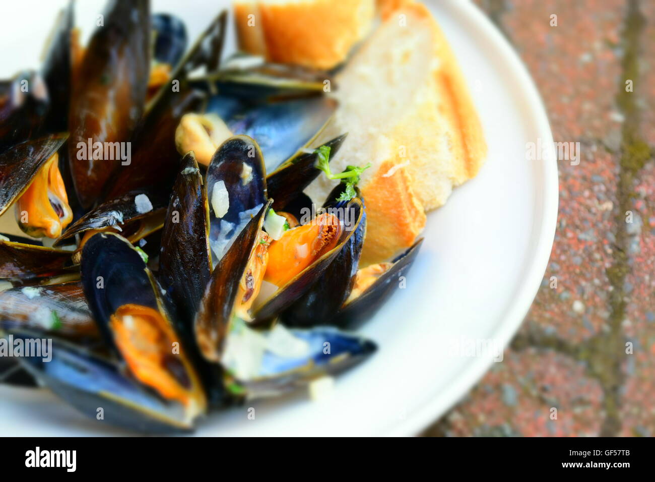 Ora di Cena. cozze Foto Stock