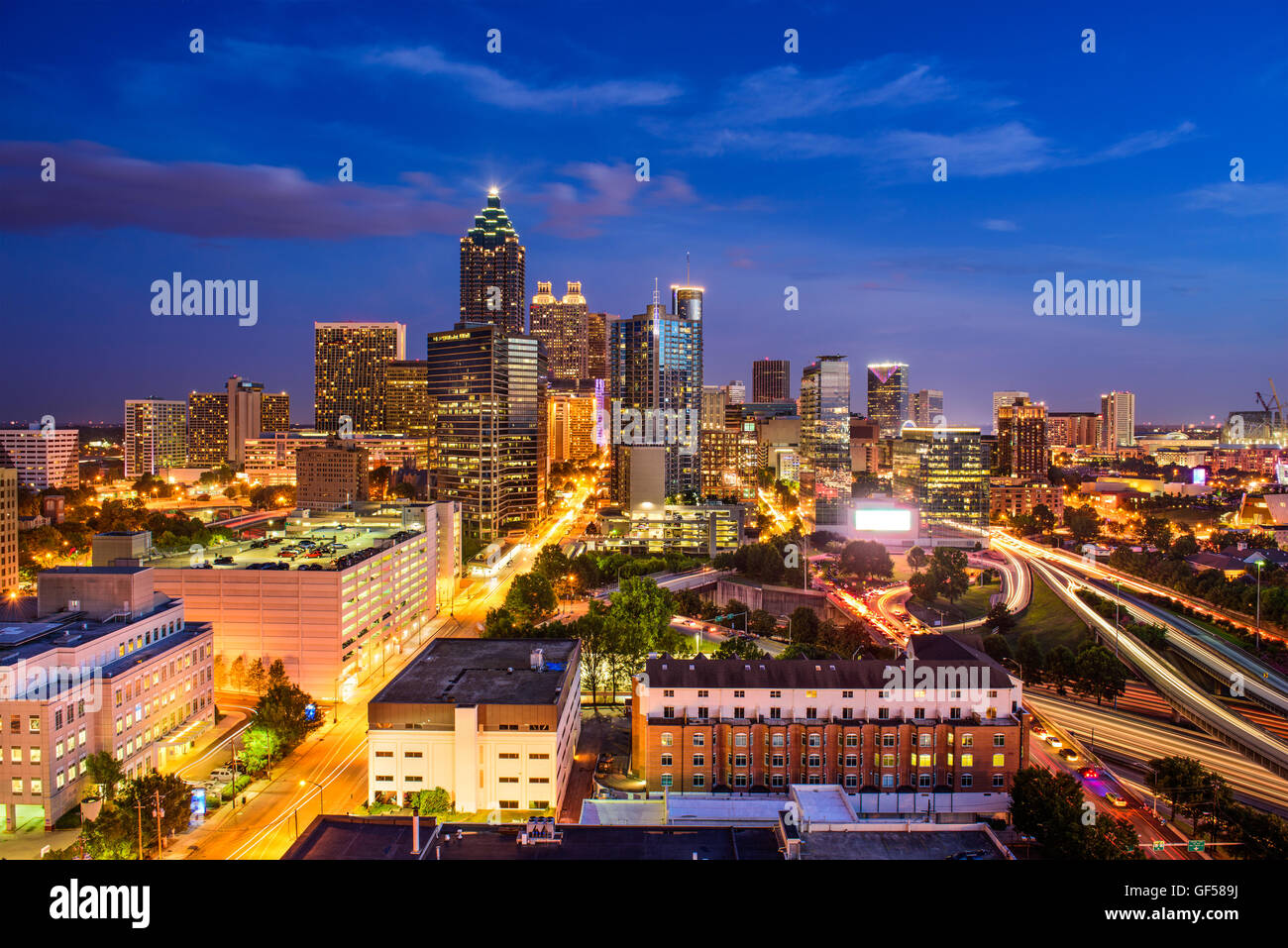Atlanta, Georgia, Stati Uniti d'America downtown skyline della citta'. Foto Stock