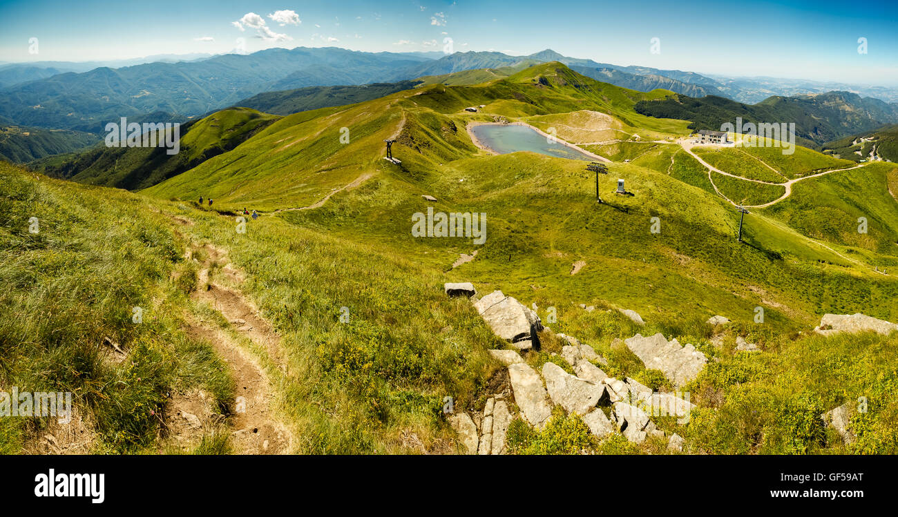 Lago Scaffaiolo nel parco nazionale di Corno alle Scale in Italia Foto Stock