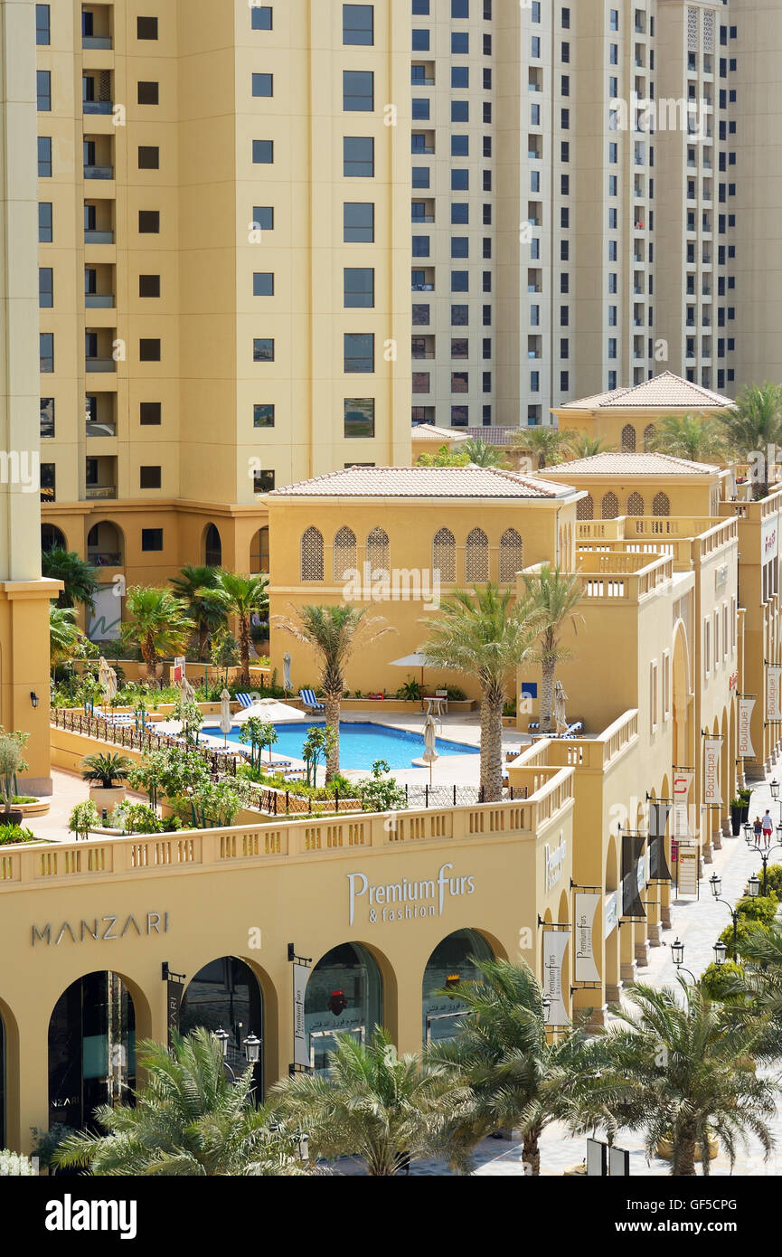 La passeggiata al Jumeirah Beach Residence in Dubai Emirati Arabi Uniti Foto Stock