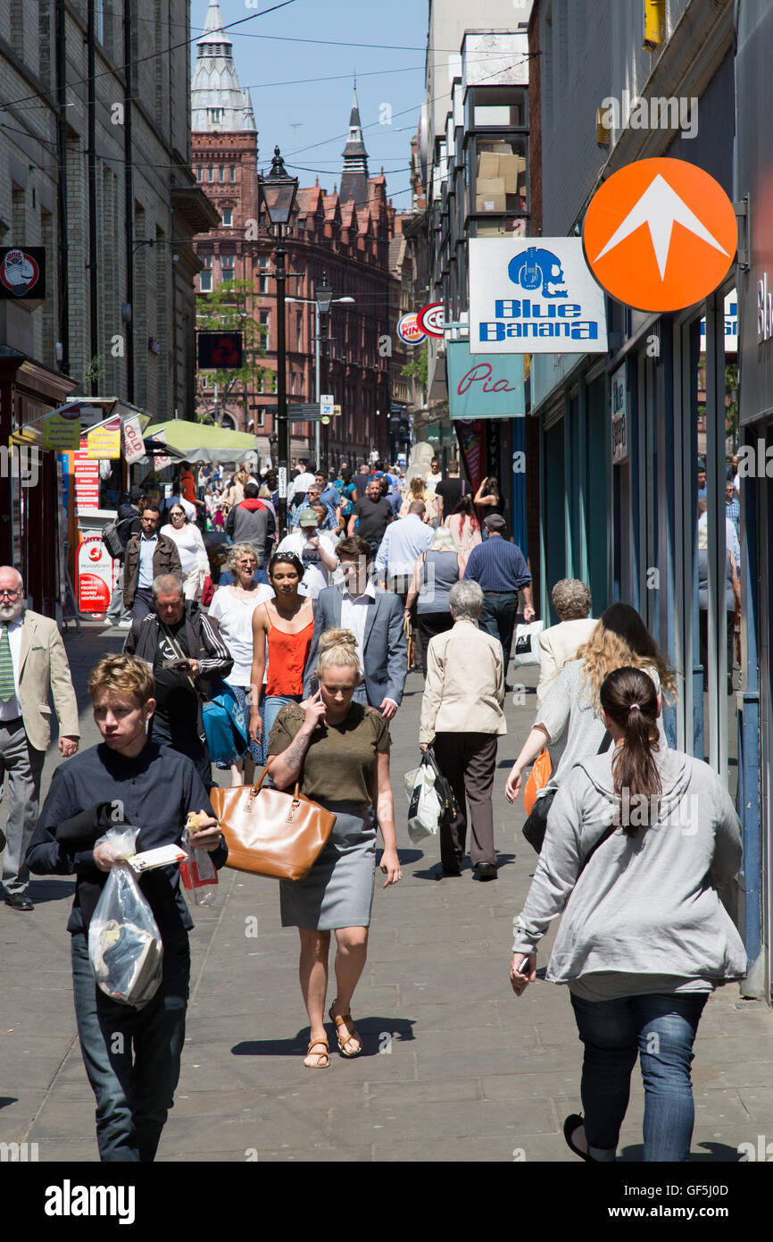 Exchange a piedi, Nottingham City Centre Foto Stock