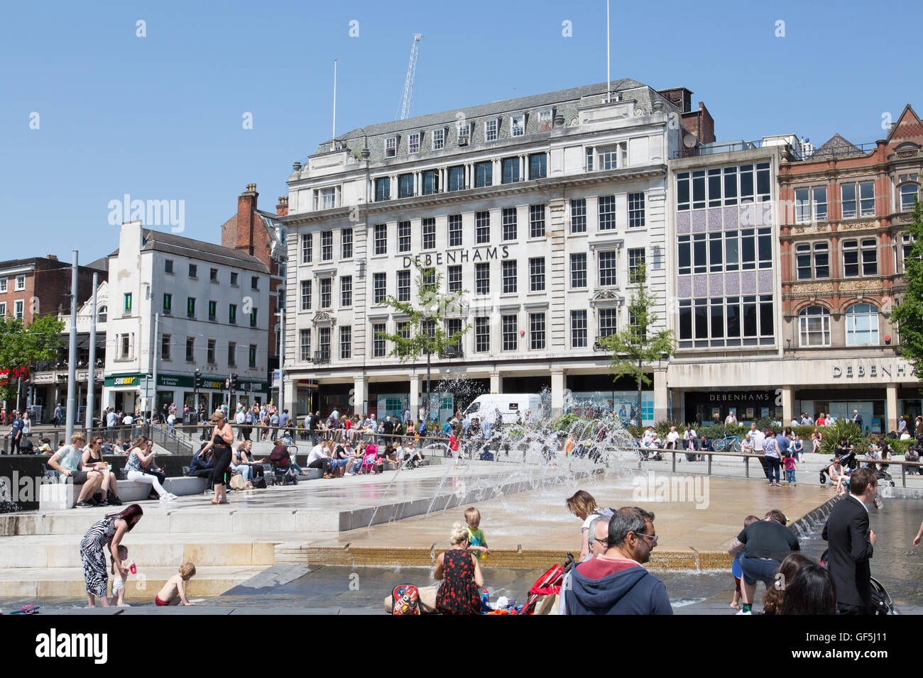 Piazza del Mercato Vecchio, Nottingham City Centre Foto Stock