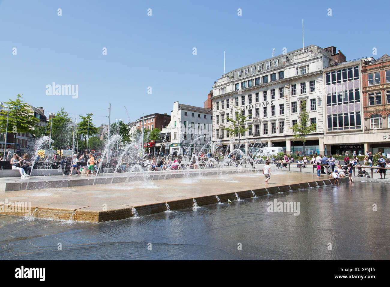 Piazza del Mercato Vecchio, Nottingham City Centre Foto Stock