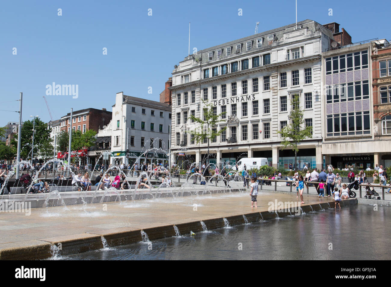 Piazza del Mercato Vecchio, Nottingham City Centre Foto Stock