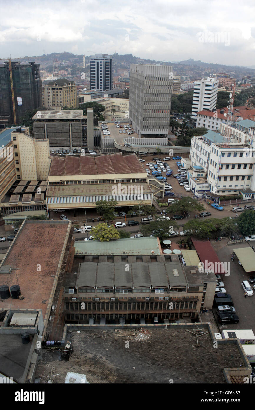 Un giorno tempo vista della città ugandese di Kampala Foto Stock