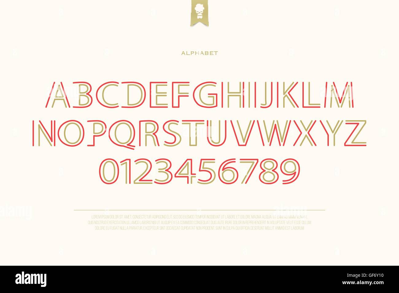 Stile classico alfabeto lettere e numeri. vettore di tipo font. design retrò scritte simbolo. vintage, decorativi tipografica. Illustrazione Vettoriale