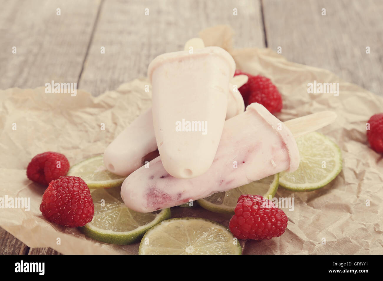 Ghiaccioli di yogurt Foto Stock