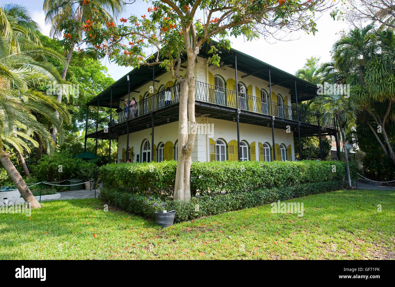 KEY WEST, FLORIDA, Stati Uniti d'America - 03 Maggio 2016: La Ernest Hemingway House con giardino a Key West in Florida. Foto Stock