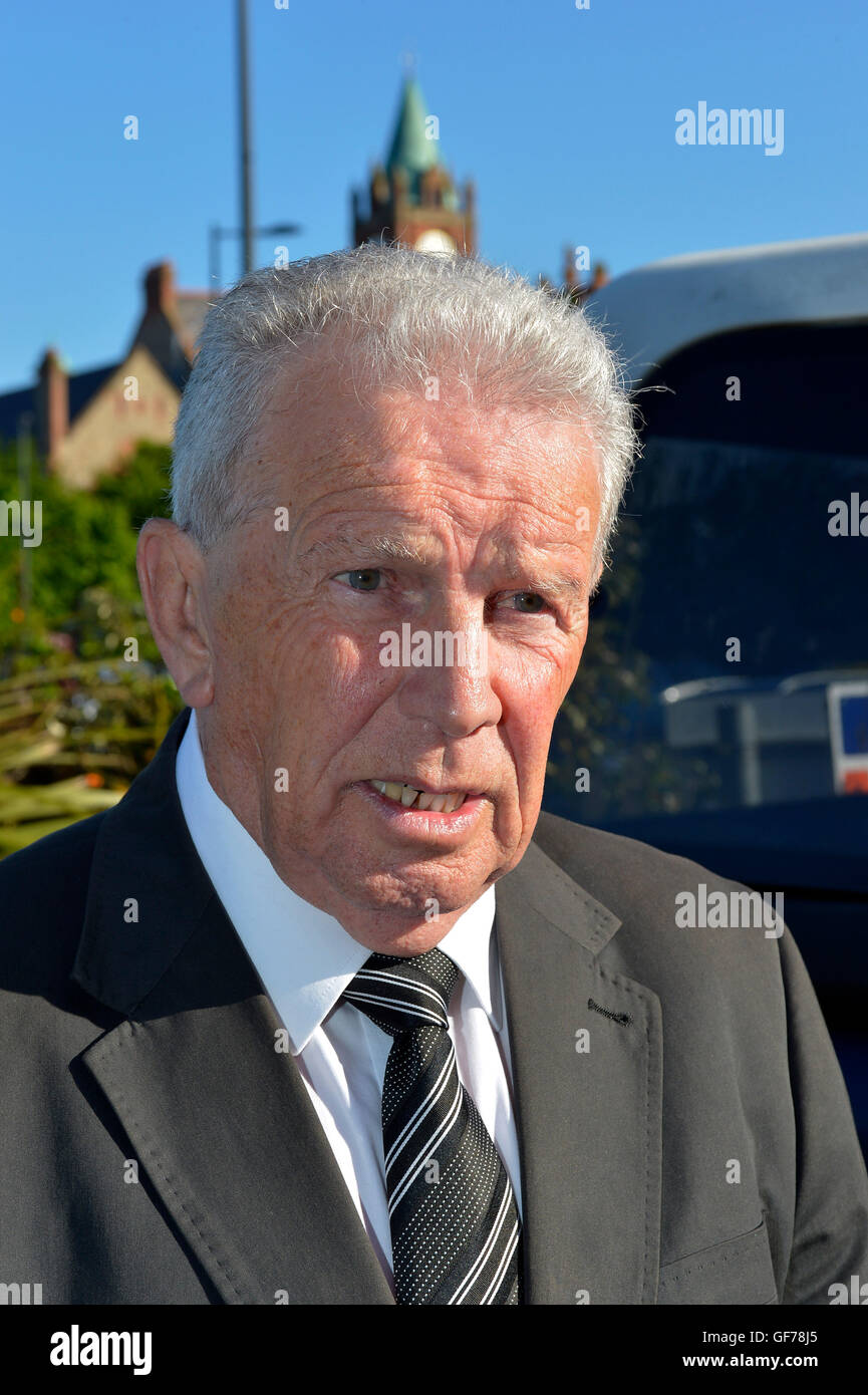 John Giles, ex Leeds United e Irish international calciatore. Foto Stock