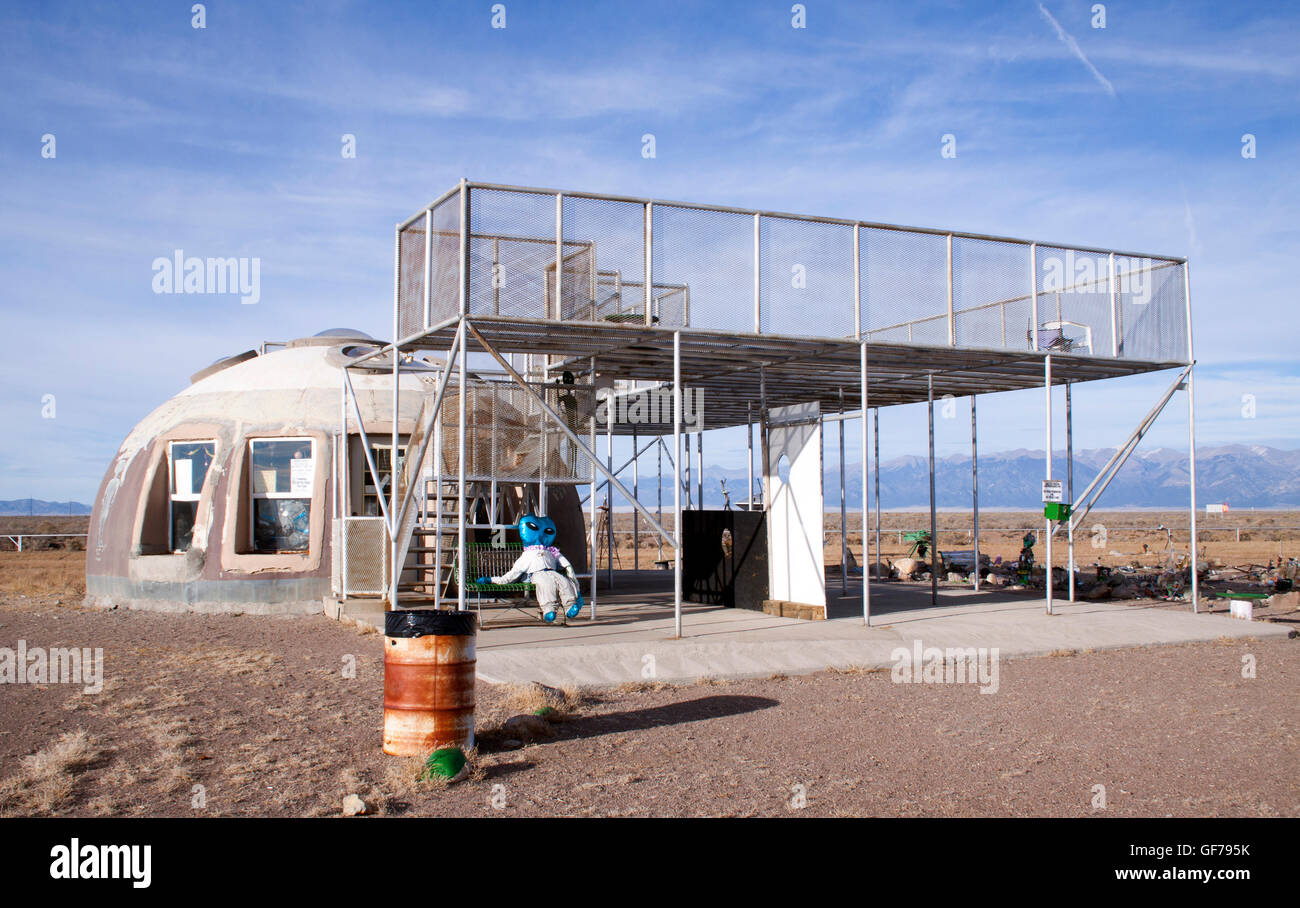 UFO torre di guardia in Hooper Colorado Foto Stock