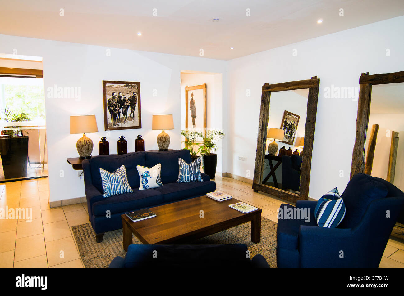 La lobby presenta un decor, elegante appartamento Suite, Dar-es-Salaam, Tanzania Foto Stock