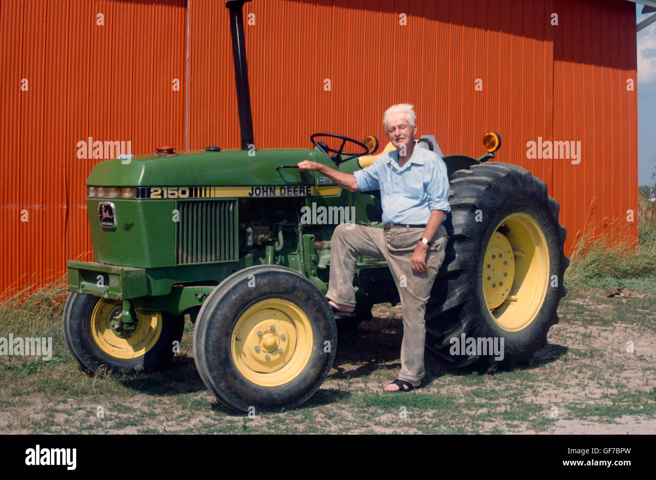 95 anno vecchio contadino, Ontario, Canada Foto Stock