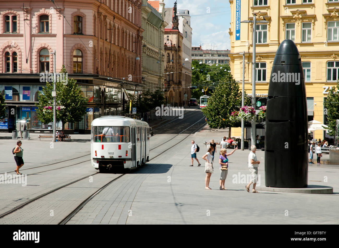 Tram pubblico - Brno - Repubblica Ceca Foto Stock