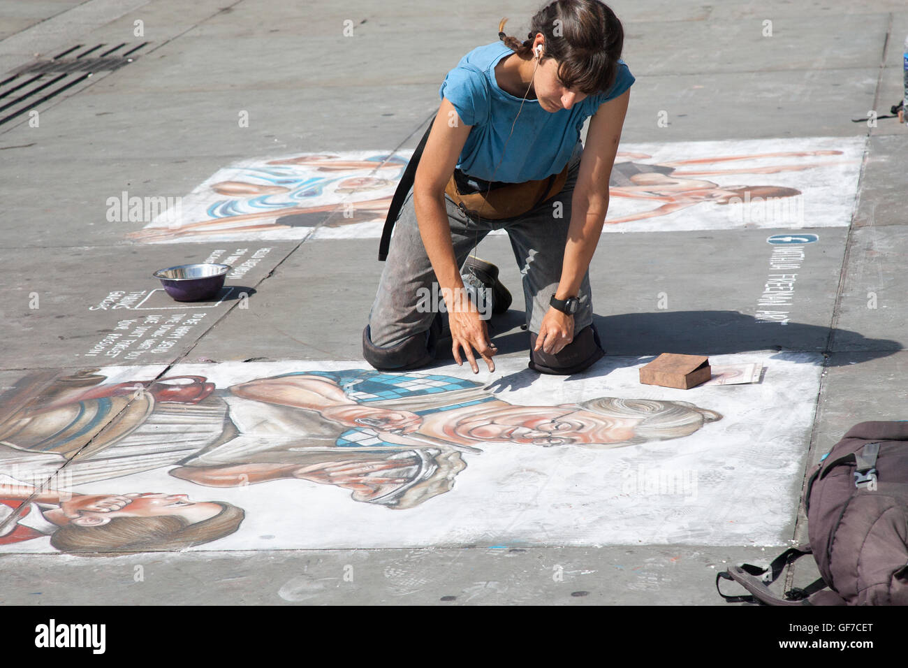Musicista di strada Festival Trafalgar Square Londra Inghilterra Regno Unito Europa Foto Stock