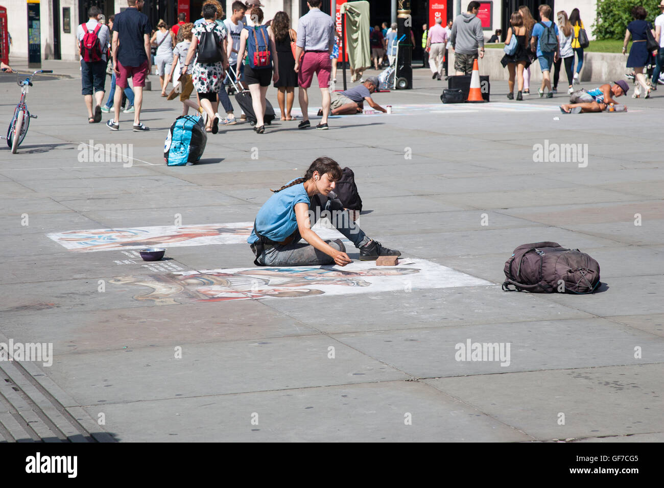 Musicista di strada Festival Trafalgar Square Londra Inghilterra Regno Unito Europa Foto Stock