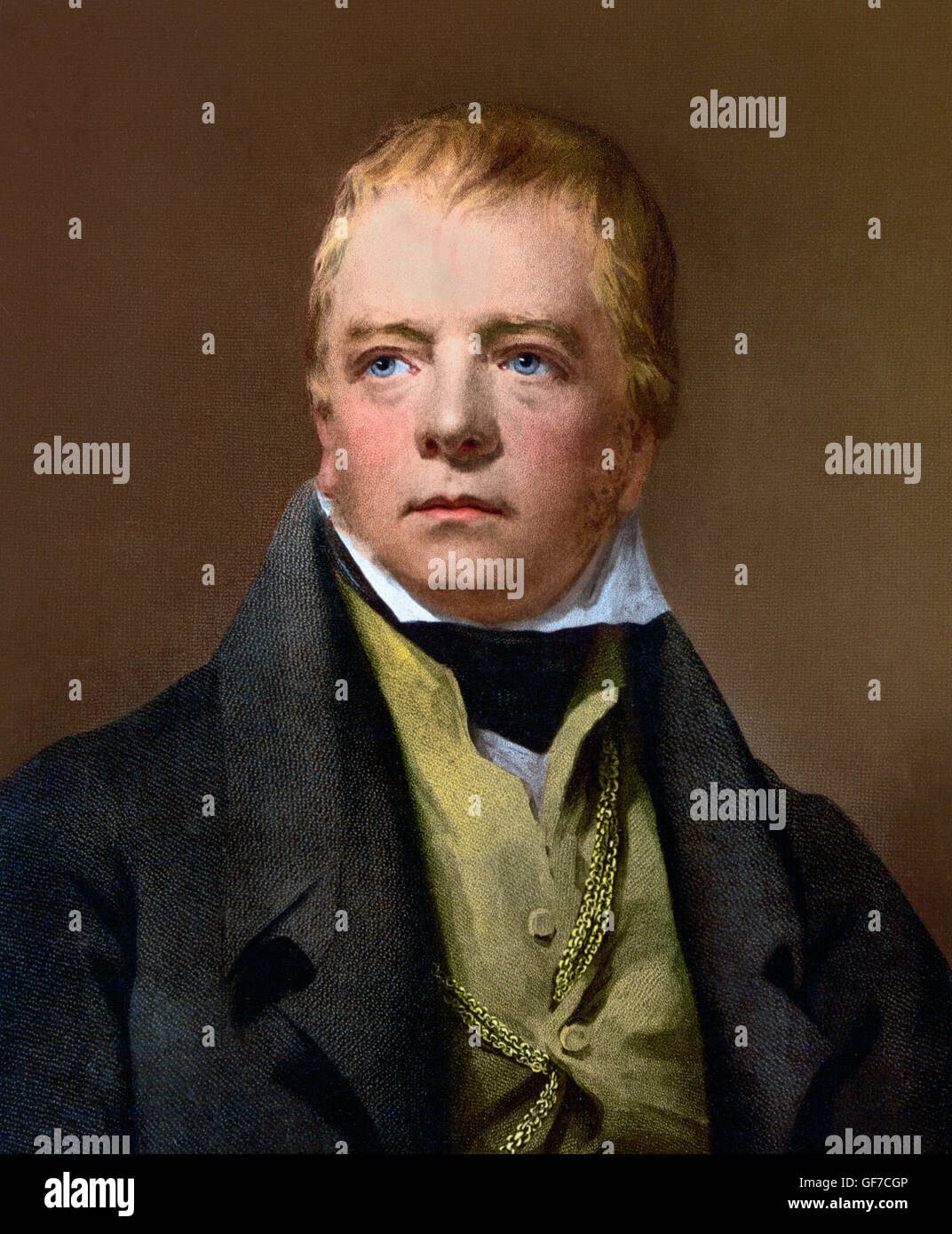 Il romanziere scozzese Sir Walter Scott (1771-1832). Photomechanical print, c,1890-1900, da un dipinto di Henry Raeburn, 1822. Foto Stock