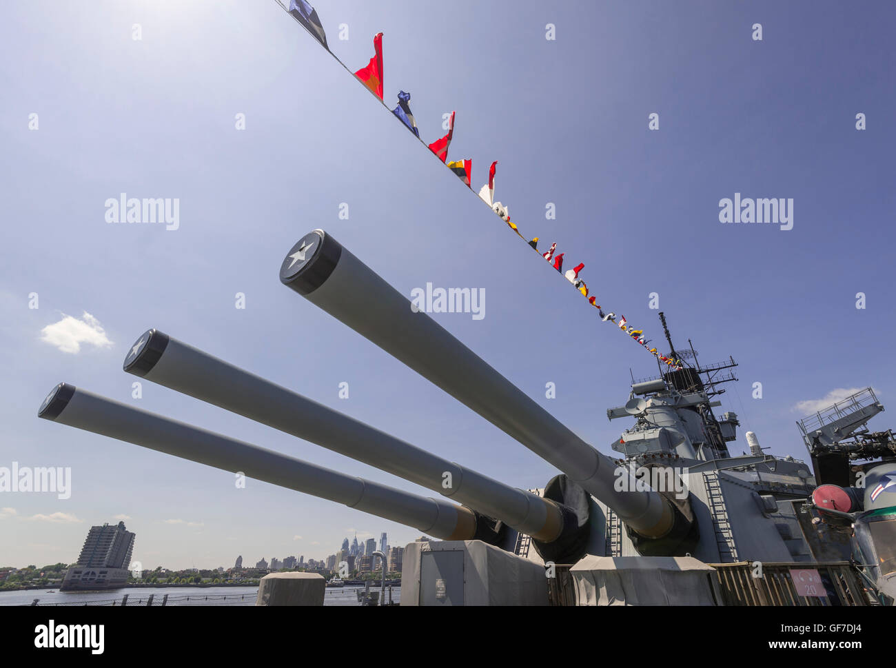 I cannoni della corazzata New Jersey, Camden New Jersey Foto Stock