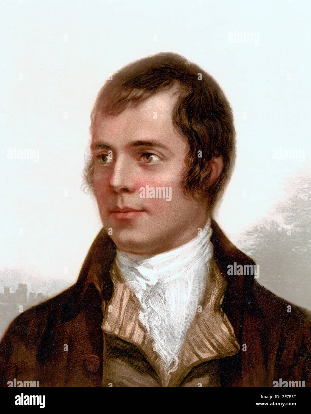 Il settecento poeta Scozzese Robert Burns (1759-1796). Stampare c.1890-1900, da un ritratto di Alexander Nasmyth, 1787. Foto Stock