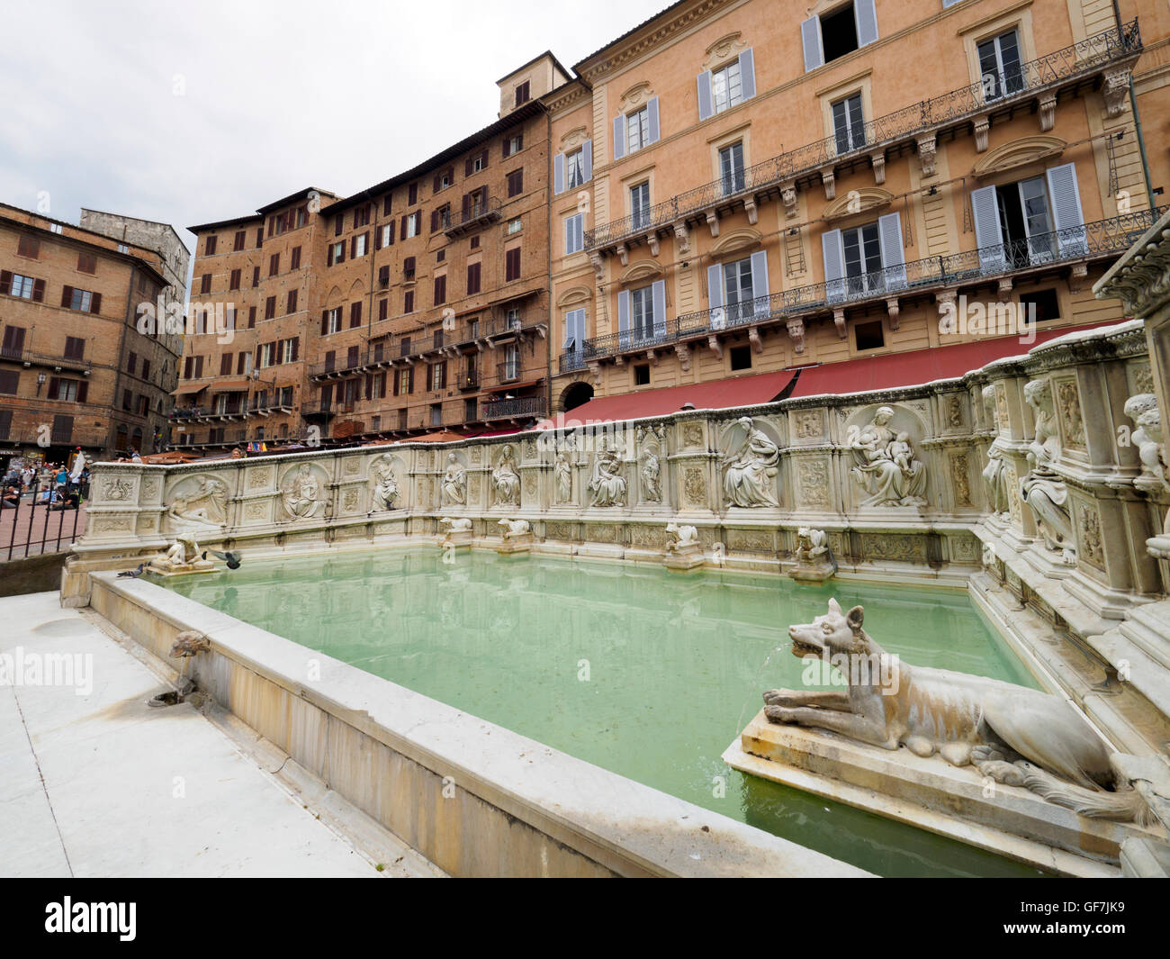 Fonte Gaia in piazza del Campo - Siena, Italia Foto Stock