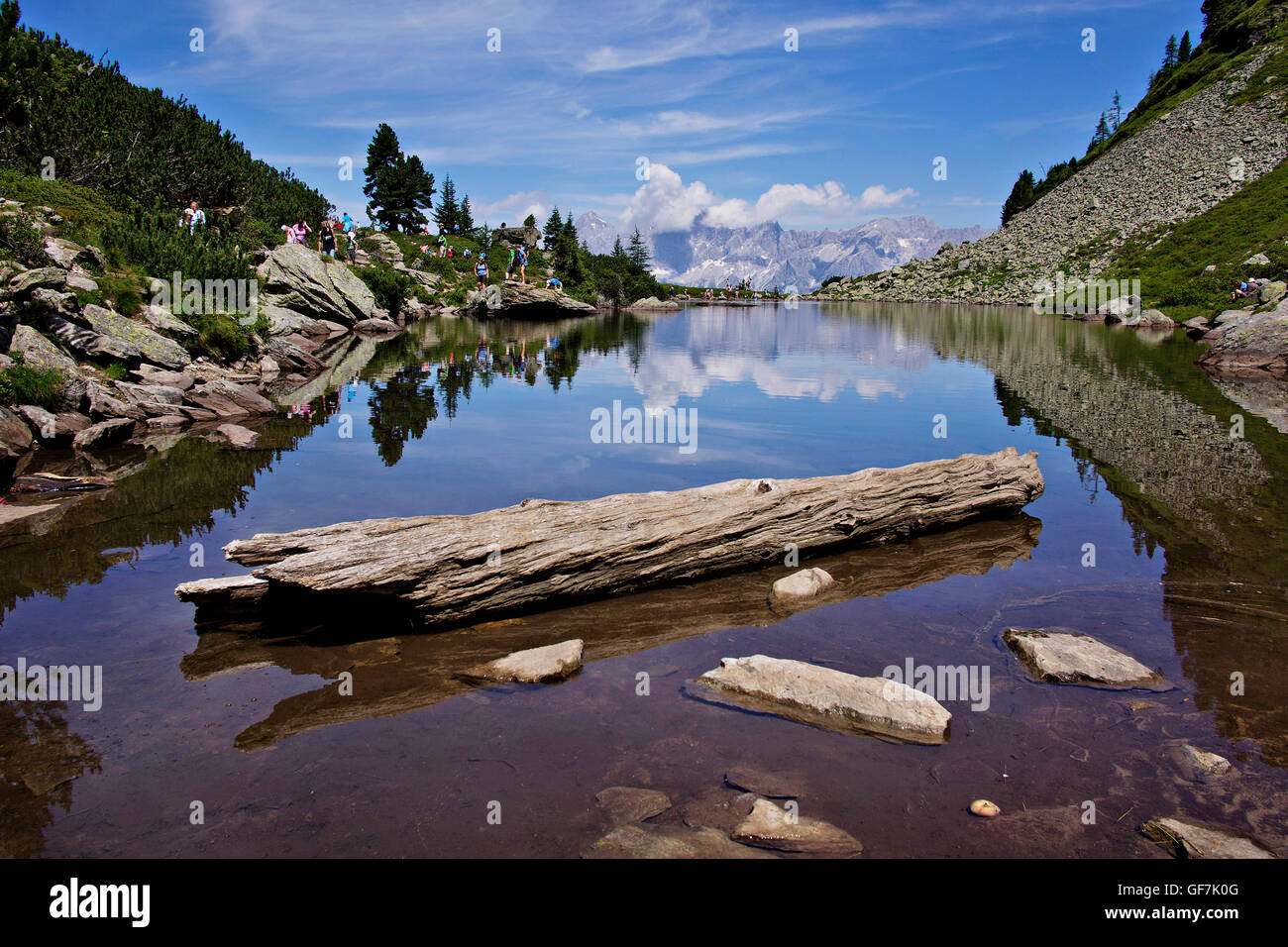 Lago Speigelsee, Dachstein mountain, riflessioni Foto Stock