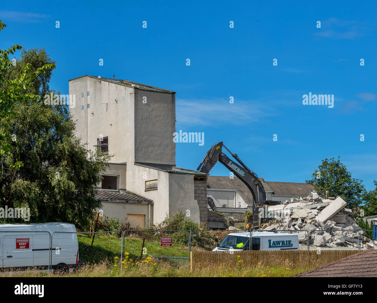 Demolizione di casa Bishopmill, Elgin, murene, Scozia. Foto Stock