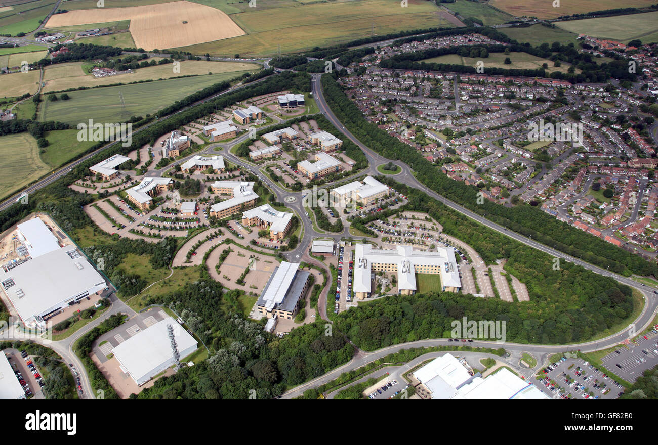 Vista aerea di Doxford International Business Park, Sunderland, Regno Unito Foto Stock