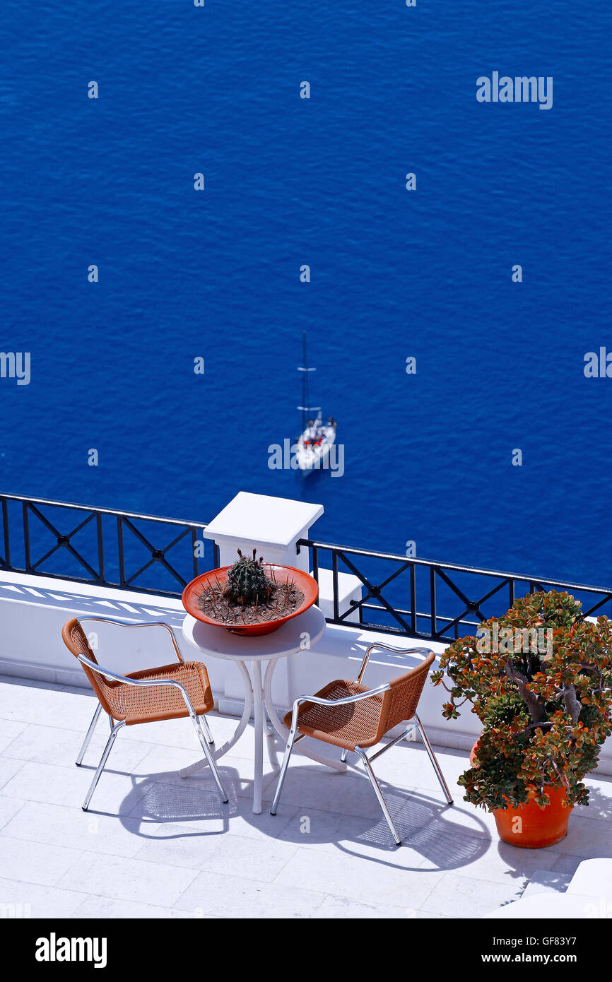Il villaggio di Thira a Santorini Island, Grecia Foto Stock