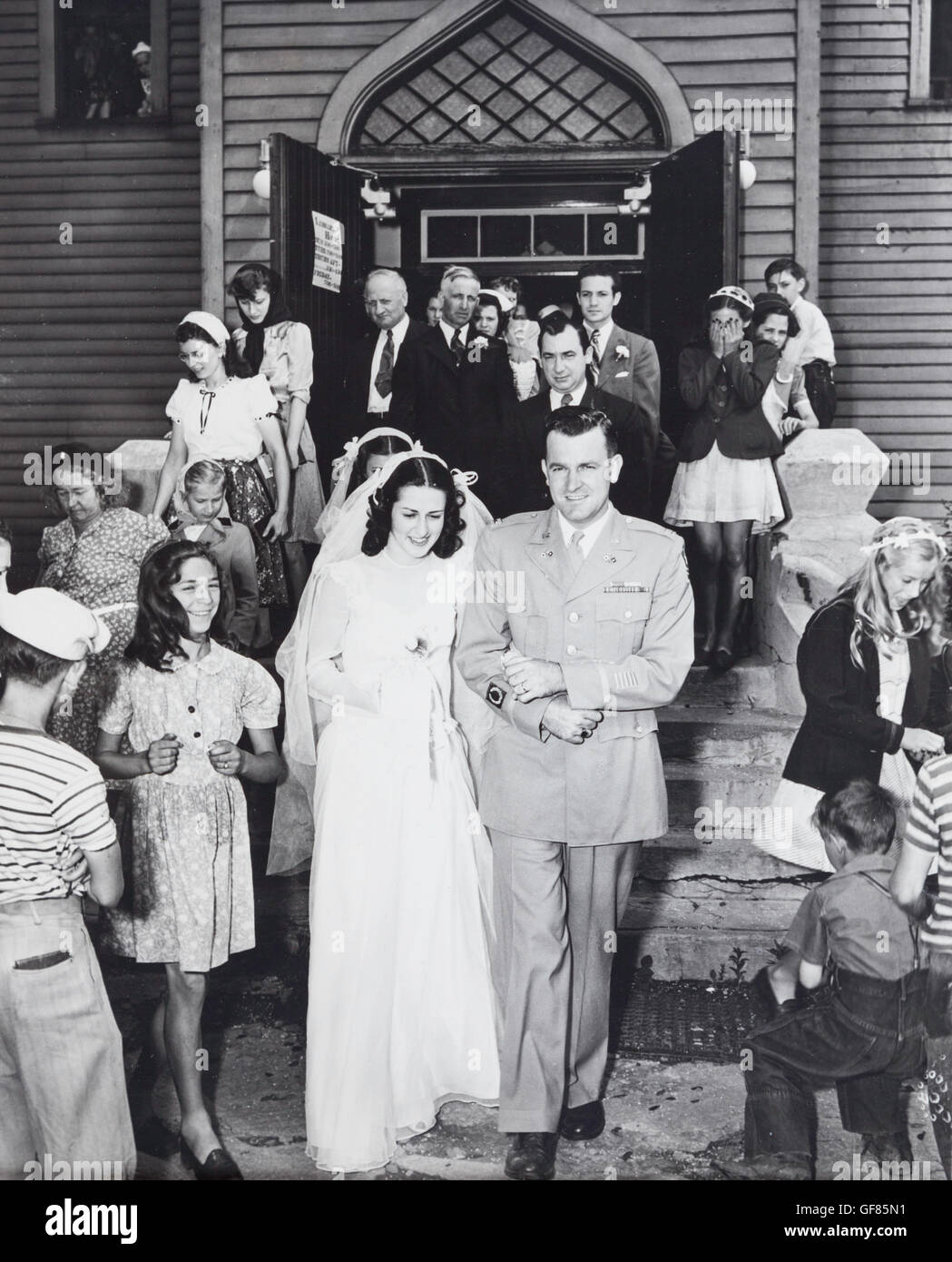 Militare fotografia di matrimonio, la II Guerra Mondiale, 1946 Foto Stock