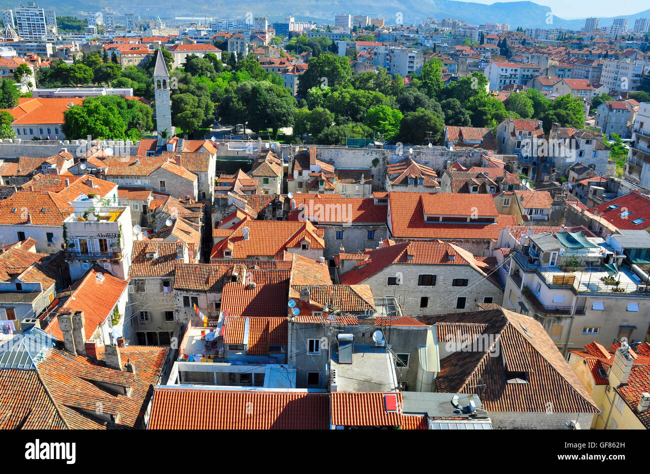 Tegola di Tetto della Croazia, Split City Foto Stock