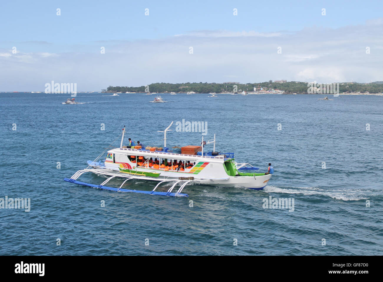 Il Boracay Island ferry boat nelle Filippine Foto Stock