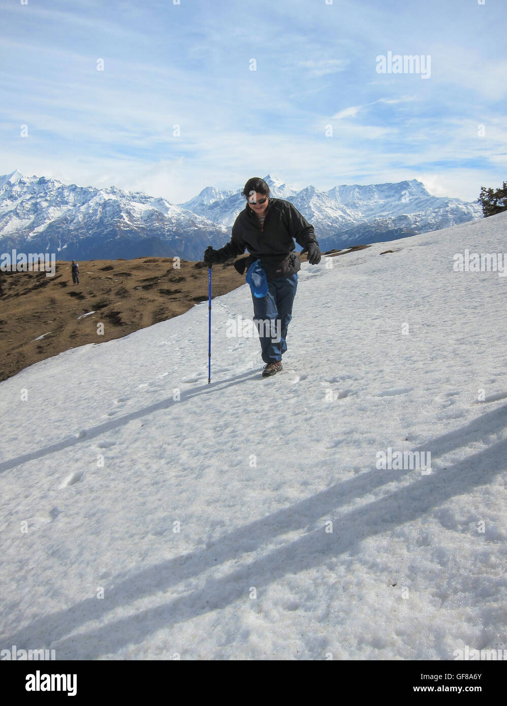 Trekking in Himalaya Foto Stock