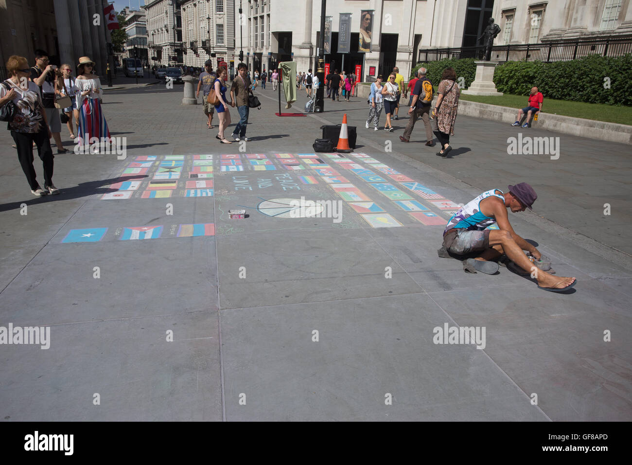 Musicista di strada Festival Trafalgar Square Londra Inghilterra Regno Unito Europa Foto Stock